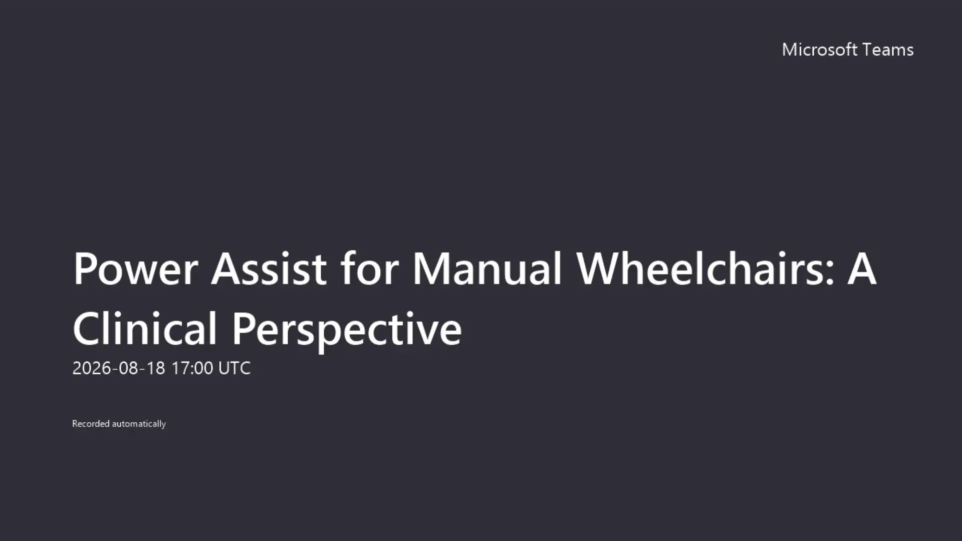 Power Assist for Manual Wheelchairs: A Clinical Perspective