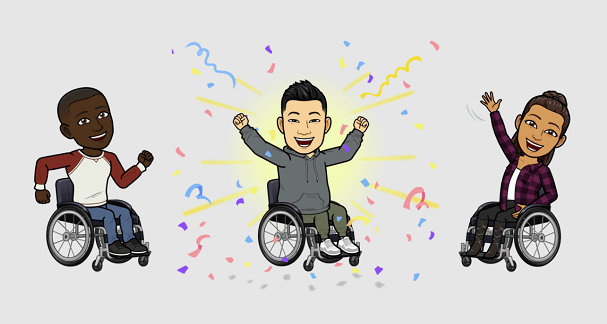 Bitmoji with wheelchairs