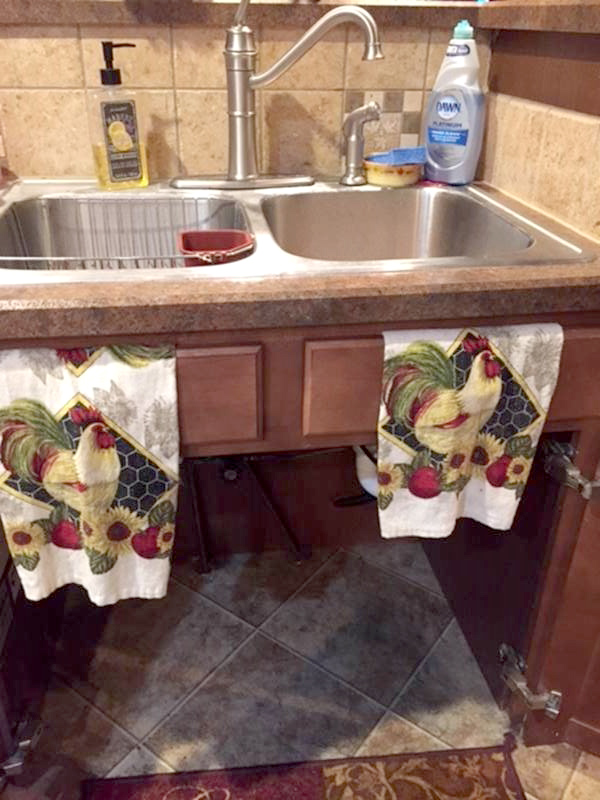 Accessible kitchen sink with cutout