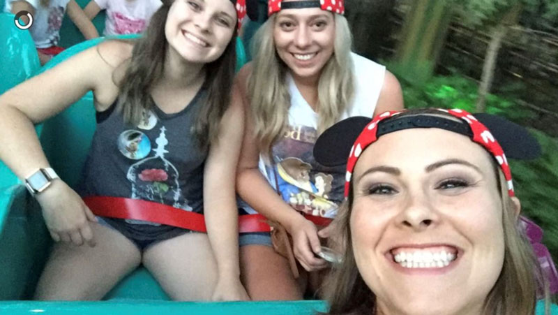 Stephanie with friends at Disneyland