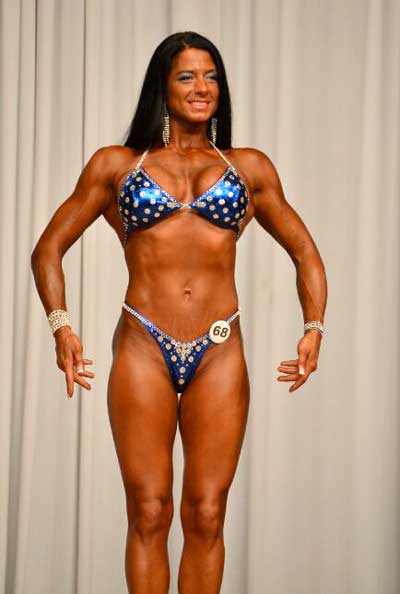 Desiree competing at a bodybuilding competition