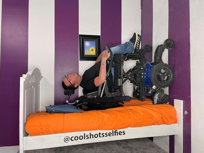 Cory Lee 'sleeping in his wheelchair'