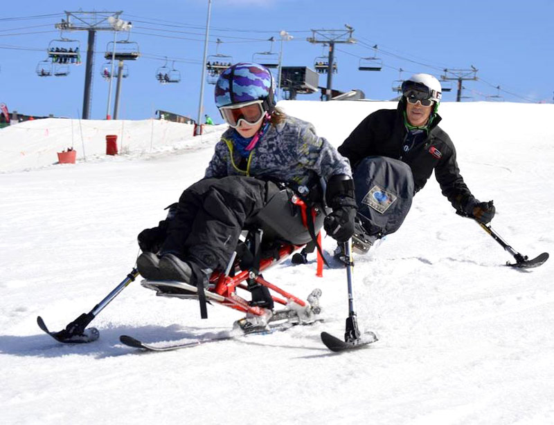 Matt instructing a new mono-skier