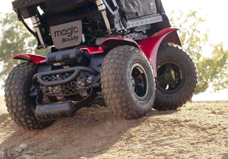 The Magic Mobility Extreme X8 climbing a hill