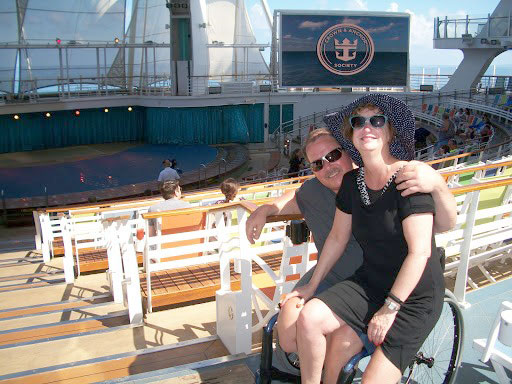 Chris and his fiancée aboard the Allure of the Sea cruise ship