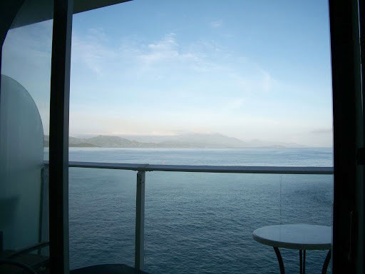 Chris's balcony on the cruise ship