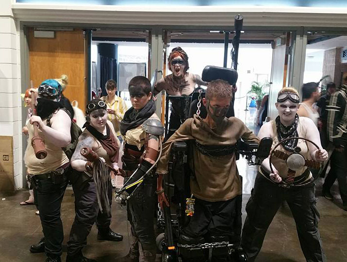 Ben cosplaying Mad Max: Fury Road with a group
